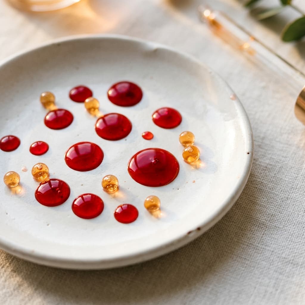 Concept photograph of deep red astaxanthin oleoresin.